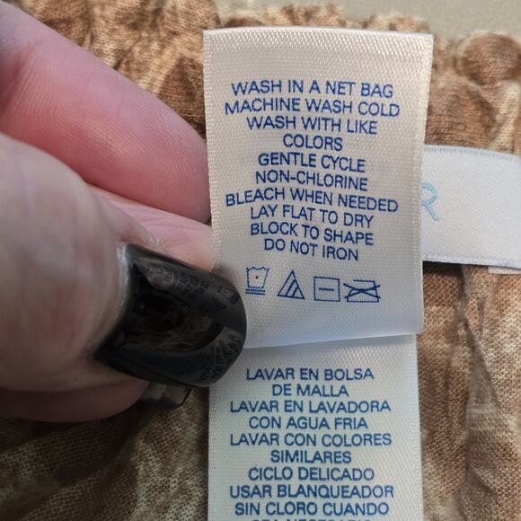 LizWear Earthy Boho Womens Top Size Medium Brown Leopard Paisley Geometric Print - Picture 4 of 10